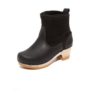 No. 6 black suede shearling boots size 40